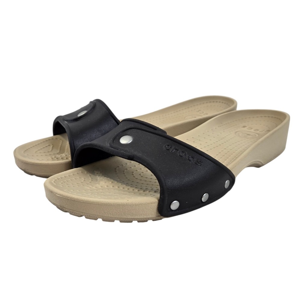 Crocs Cobbler Slip On Sandals W Studs Brown Open Toe Comfort Shoes Womens 8